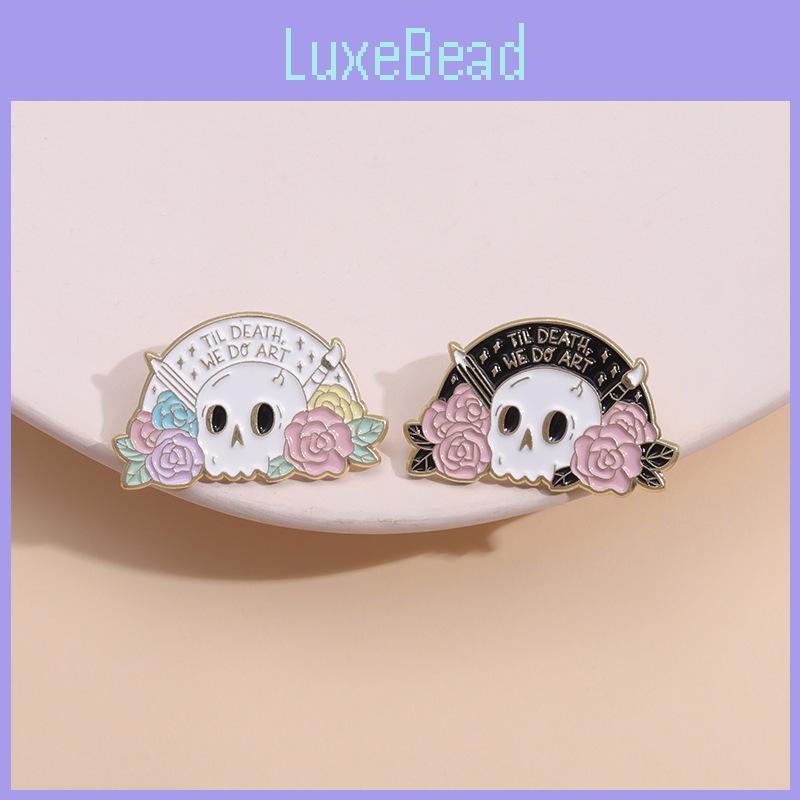 Unique Skull Head Plant Flower Series Alloy Brooch Pin For Halloween Decor