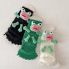 Fashionable Women Girl's Novelty Cartoon Leg Covers Footwear Funny 3D Ugly Frogs Dolls Knitted Leg Warmers Boot Toppers