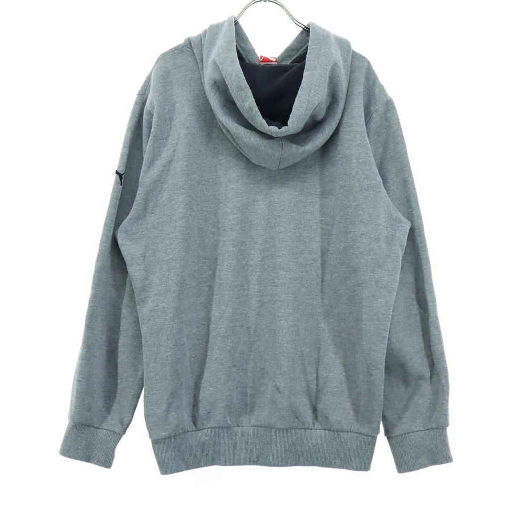 Puma One Point Long Sleeve Zip Hoodie O Gray Men's Used