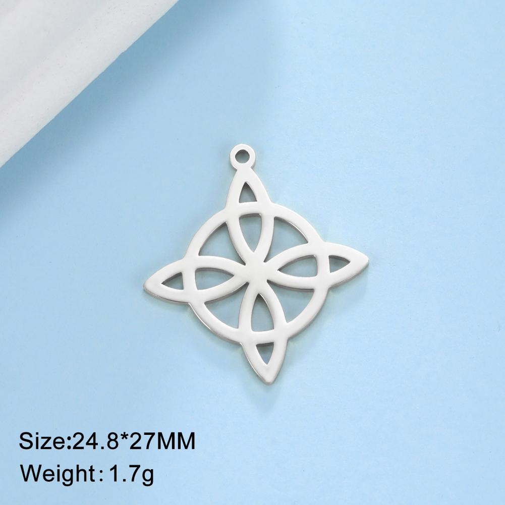 Teamer 5pcs Witch Knot Charm Vintage Knot Amulet Stainless Steel Charms for Bracelet Jewelry Making Accessories Wholesale