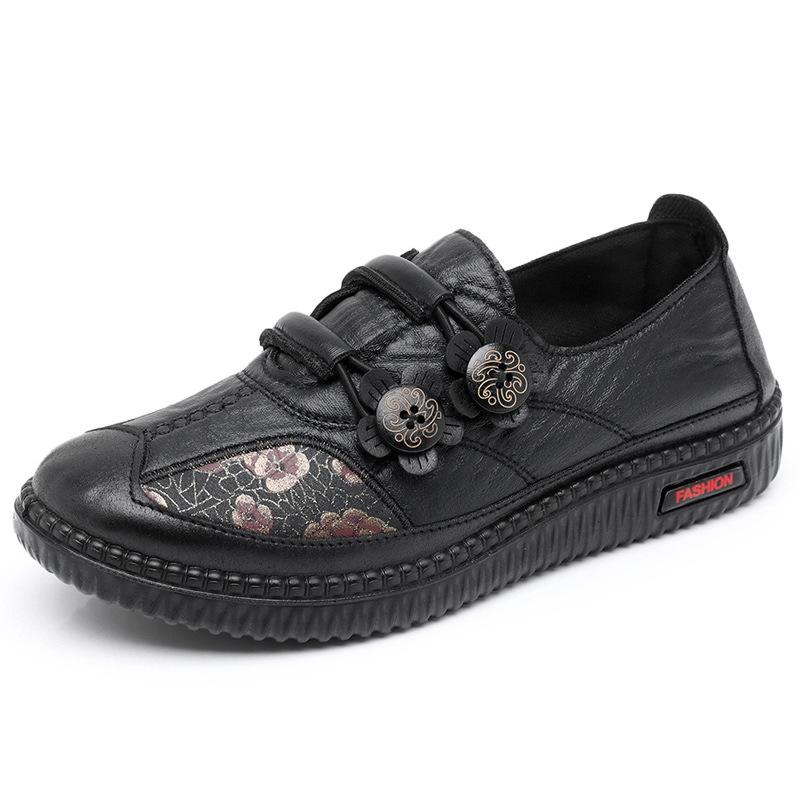 Fashion Women Flat Platform Shoes Autumn New Waterproof Leather Surface Wear-resistant Casual Pedal 2024