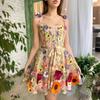 QICED Women's Three-dimensional Flower Embroidery Bag Hip Sexy Dress