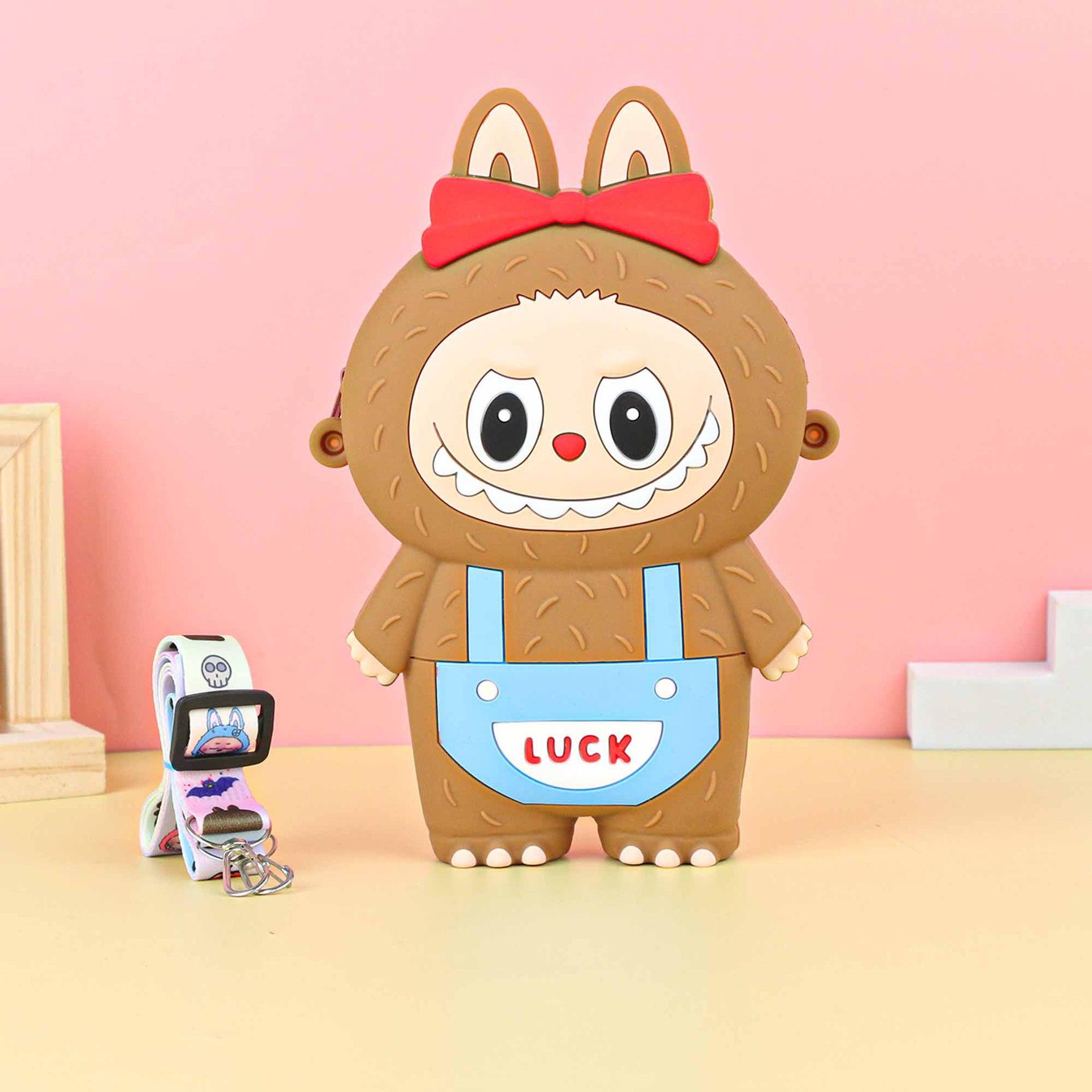 

Силиконовый чехол для телефона Labubu мультяшный милый подарок на день рождения бант силиконовый кошелек для монет высококлассная диагональная сумка 21*14.5*4.5cm