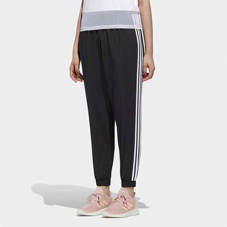 Adidas Neo Loose Fit Side Stripe Retro Knitted Sports Pants Women Bottoms Black GJ5288