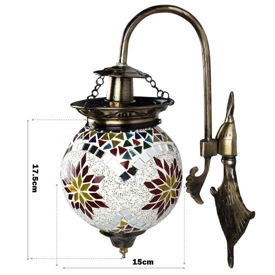 Ball Shaped Glass Wall Lamp for Living Home Decoration Turkish Lamp (Multicolour, Bulb Not Included