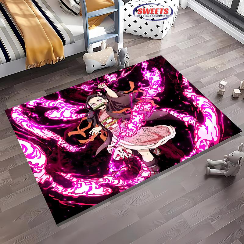 3D Printing Japan Anime Kamad0 Nezuk0 Carpet for Living Room Children's Bedroom Sofa Doormat Floor Rug Anti-slip Decor Mat Gift