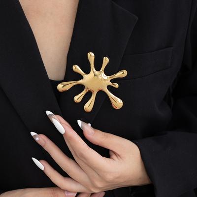 Broche Geométrico Retro Estilo Femenino Onda de Agua Irregular Estilo Británico Corsage Personalizado