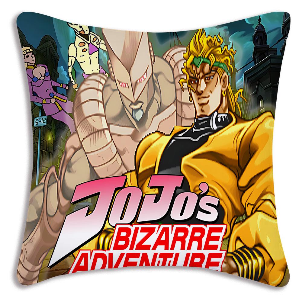 Cute JoJos Bizarre A-Adventure Pillow Covers Cartoon Sofa Decorative Home Double-sided Printing Short Plush Cute Cushion Cover