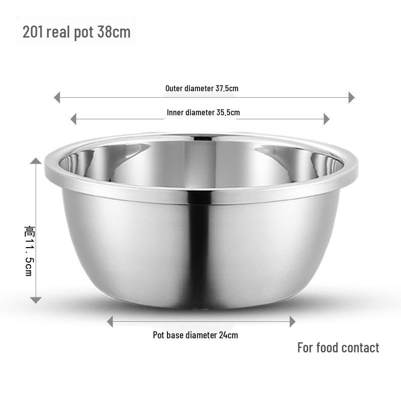 304 Stainless Steel Multi-Purpose Kitchen Basin for Soup, Dough, Vegetables, and Rice