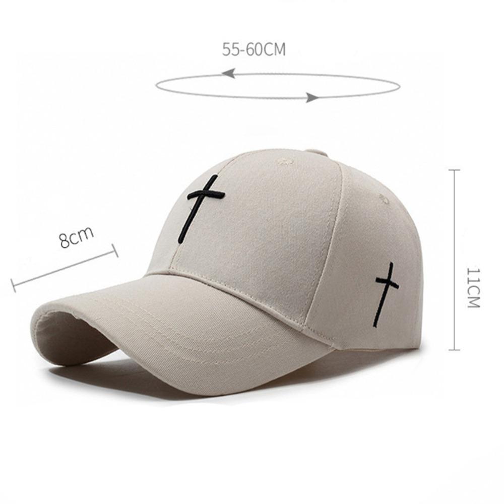 Cross Embroidered Baseball Hat Adjustable Show Face Small Duck Tongue Cap Sun Protection Breathable Hip Hop Cap