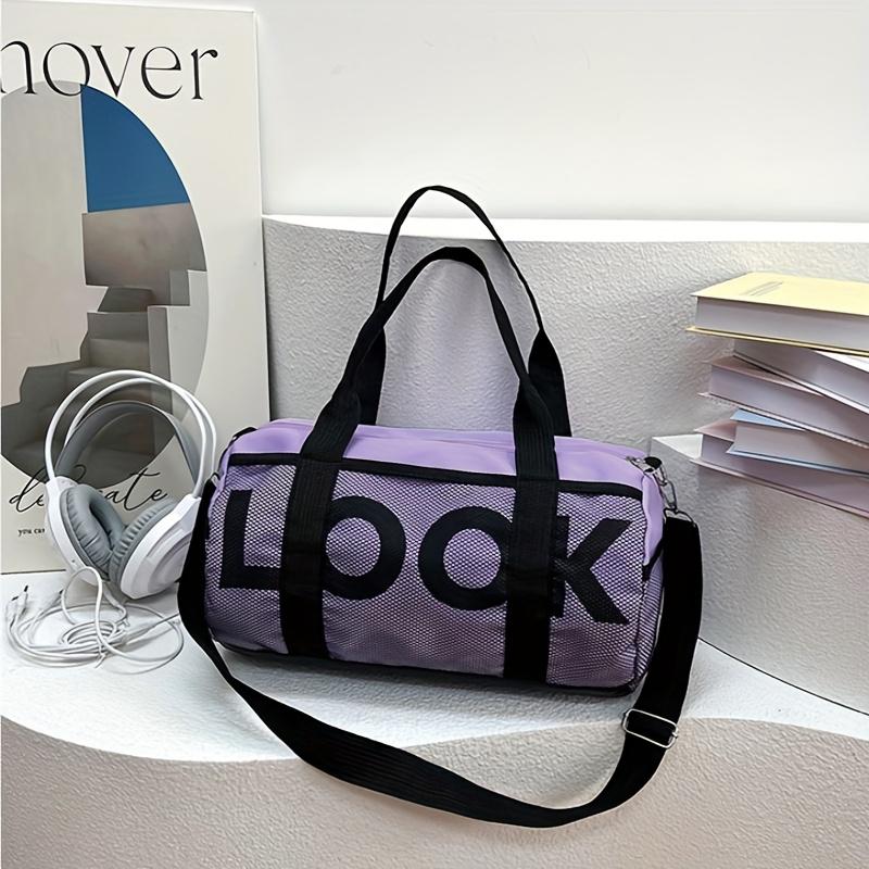 Durable Large Capacity Gym & Yoga Bag Black with Pink Accents, Multiple Compartments, Secure Zipper Closure, Perfect for Travel, Fitness