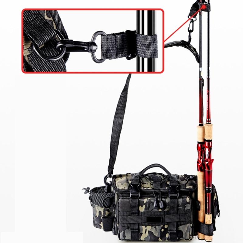 Waterproofs Fishing Gear Bag Outdoor Shoulder Crossbody Bag Fishing Tackle Backpacks Multipockets Lures Gear Shoulder Bag
