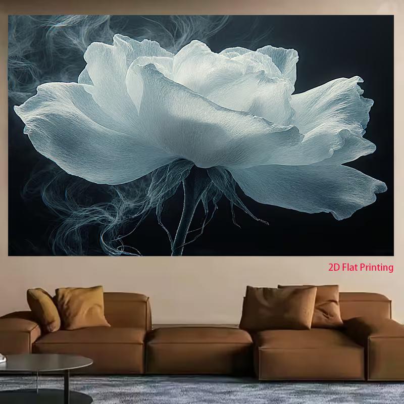 2D Ethereal White Rose Photography Background Cloth for Photo Booth