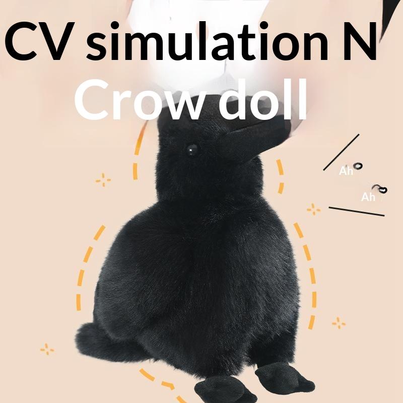 Kawaii Black Crow Plush Toy Realistic Crow Stuffed Animal Creative Bird Soft Doll For Child And Adults Gothic Room Decor