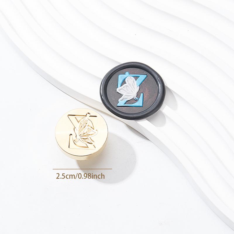 Butterfly Letter Seal(A~Z)Seal Stamp Brass Head With Wooden Handle Make Wax Seals For Wedding Invitations/Envelopes/Gift Wrap