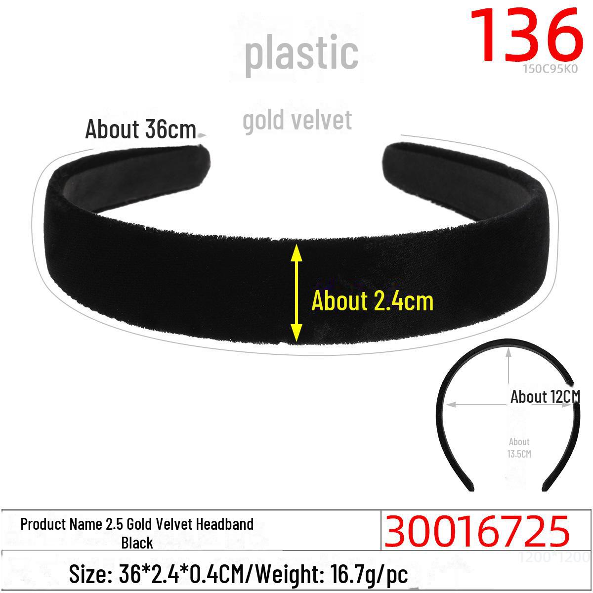 

Повязка на голову из золотого бархата и вельвета: Популярная европейская и американская шпилька INS в корейском стиле с широким краем и без губки.