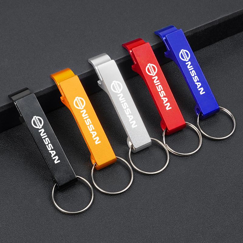 CBKSJY1 2-in-1 Car Keychain Portable Beer Bottle Opener Party Gift For Nissan Sylphy N7 Qashqai J11 Teana Note Navara Juke Tiida X-trail