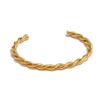 Yhpup Braceletjonc Métal Torsadé en Acier Inoxydable Imperméable Minimaliste Métal Mode Quotidienne Plaqué Or Bijou de Poignet