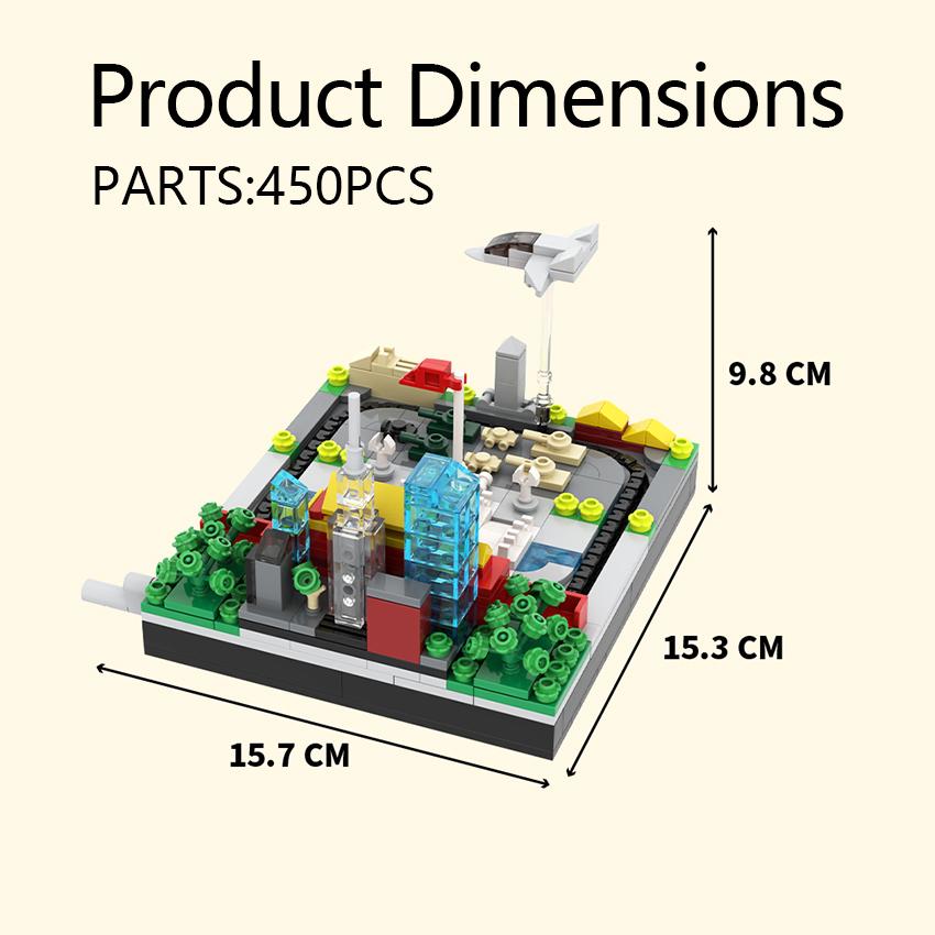 MOC Building Blocks Hand-cranked Train Track Building Blocks Model Train Building Blocks Assembled Boys and Girls Toys Ornaments