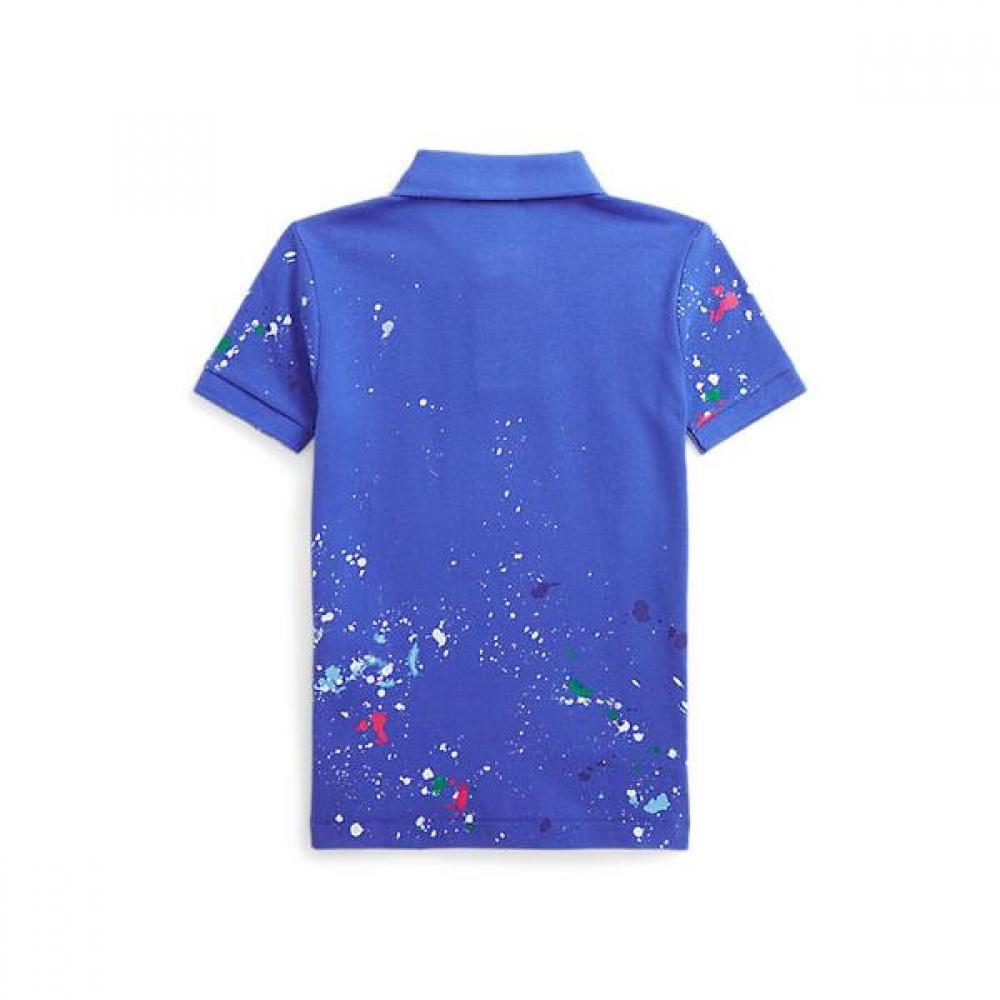 Polo Kids Paint Splatter Cotton Mesh Polo Shirt Cwpoknit8020674300