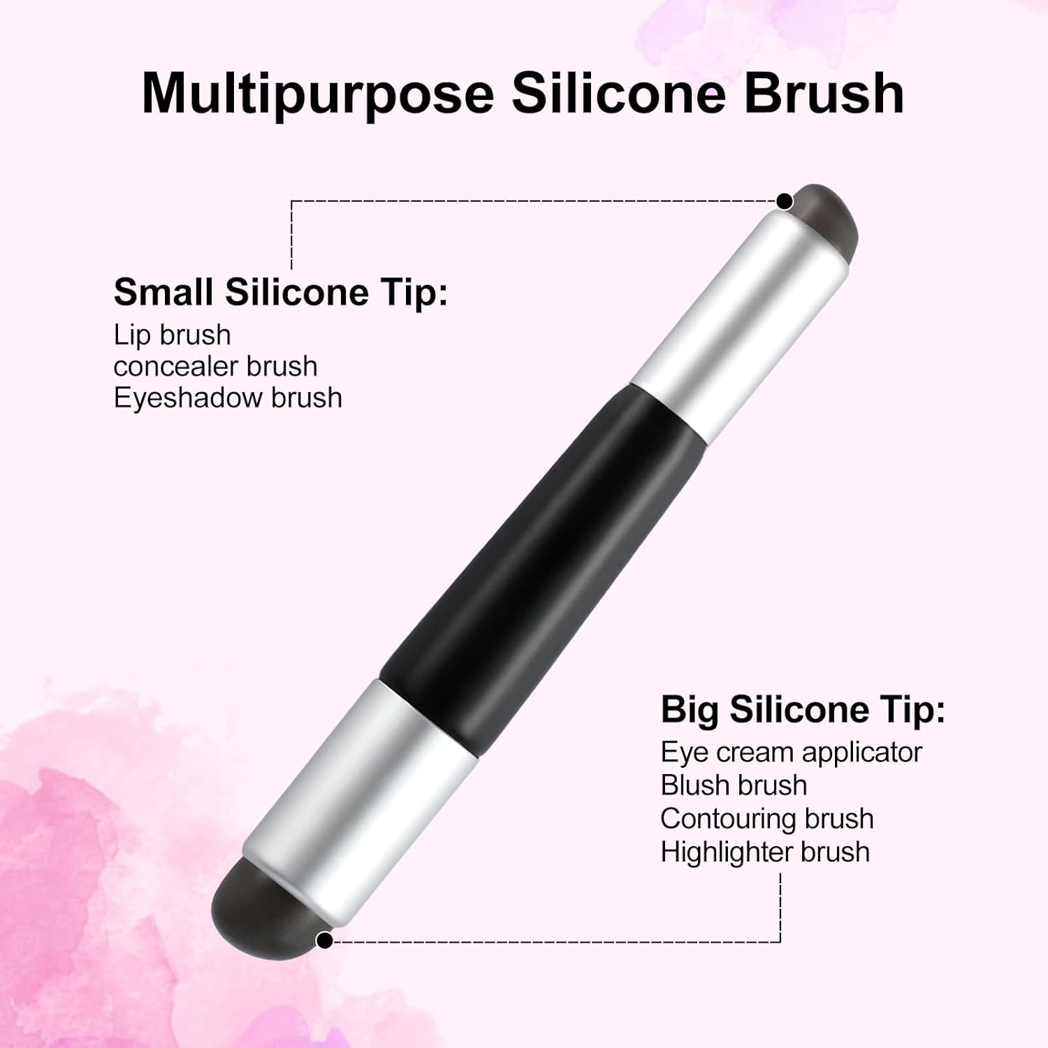 Dual Ended Silicone Makeup Applicator, Multifunctional Silicone lip Applicator For Eye Cream,Blush,Bronzer,Contour and Lip (1pcs)