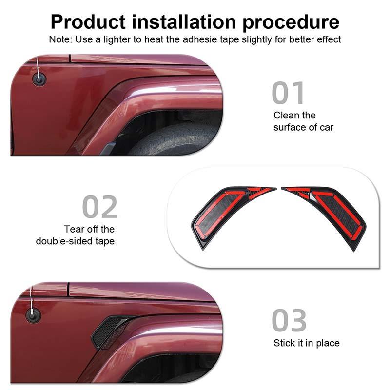 Car Fender Leaf Board Decoration Protective Cover For Jeep Wrangler JK 2007-2017 Car Exterior Accessories