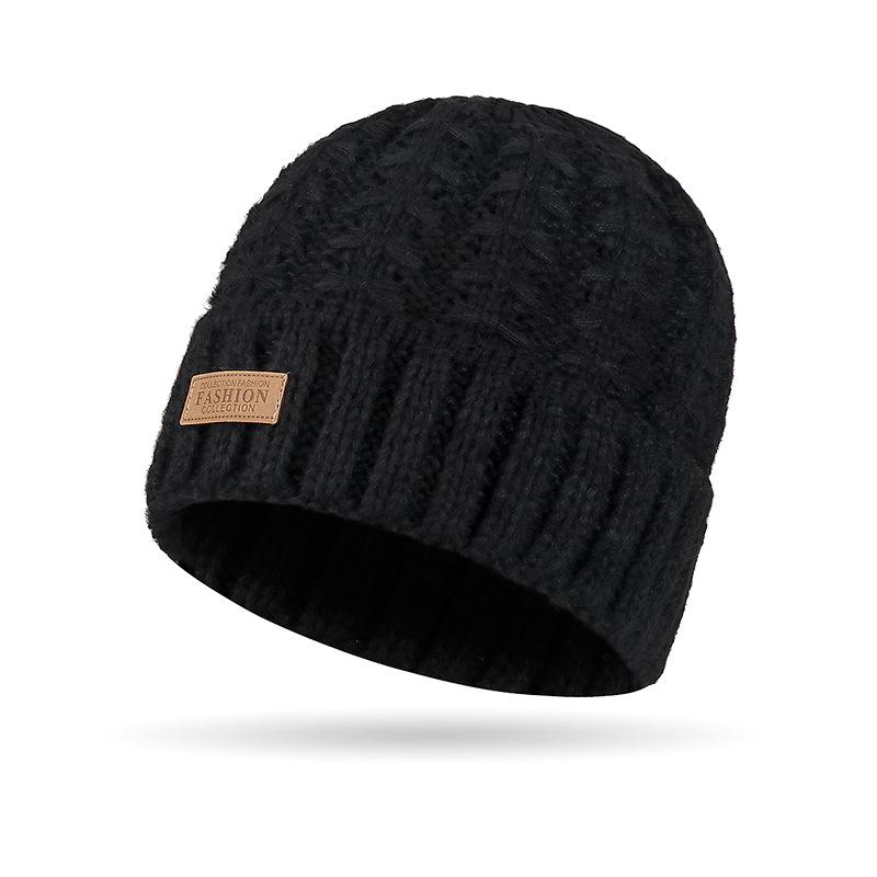 Dámská pletená čepice a šála v korejském stylu - Teplé, všestranné, jednobarevné