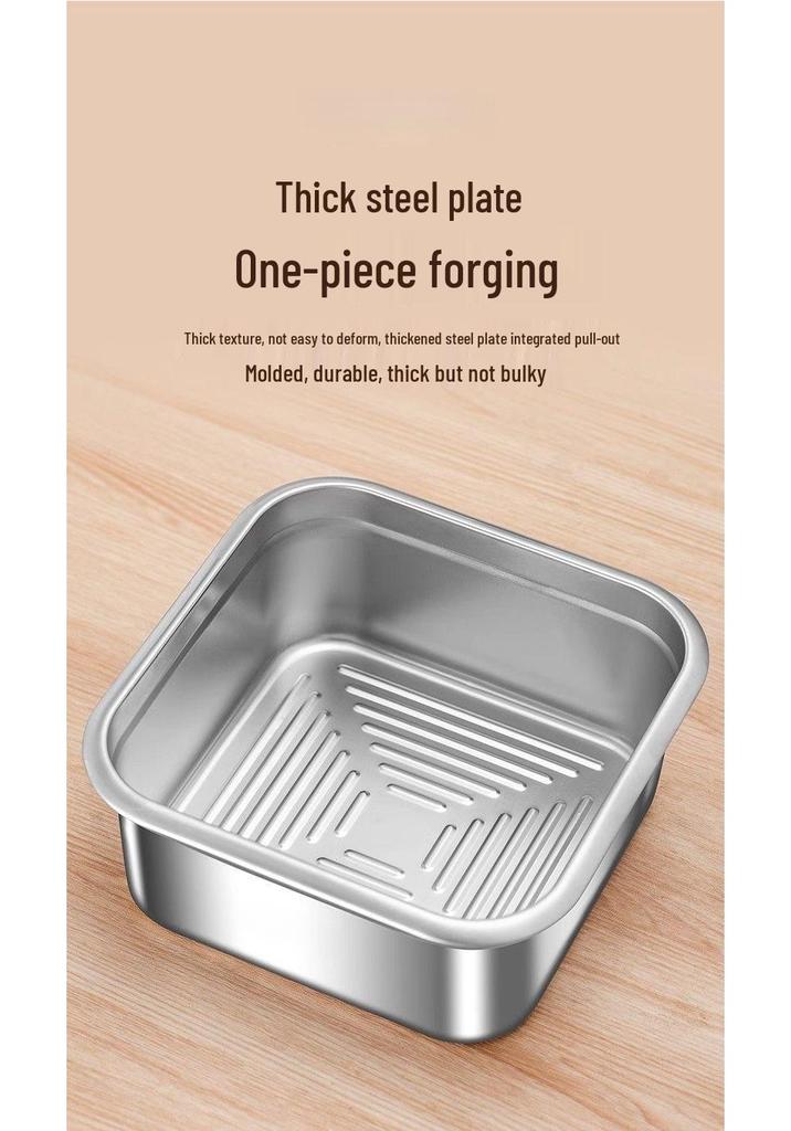 Cross-border Portable Food-grade Stainless Steel Lunch Box with Handle for Office Workers and Students