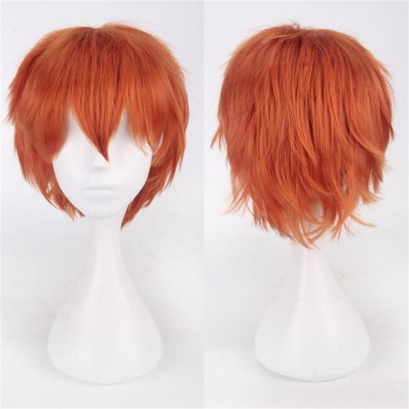 

30 см короткий прямой парик для косплея, наклоненный вверх, лохматый, пушистый, многослойный, термостойкий, синтетический, парики для косплея в стиле аниме +WigCap