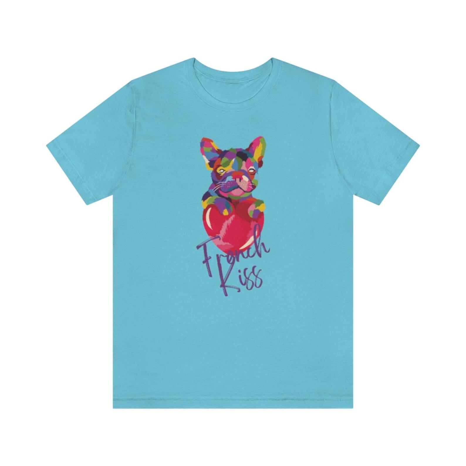 French Bulldog Love - French Kiss Unisex Short Sleeve Tee 100