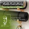 Yoga Mat Holder Wall Mount Wooden Multifunctional with 4-Hook Wall-Mounted Yoga Mat Rack for Fitness Hoop Resistance Band Jump