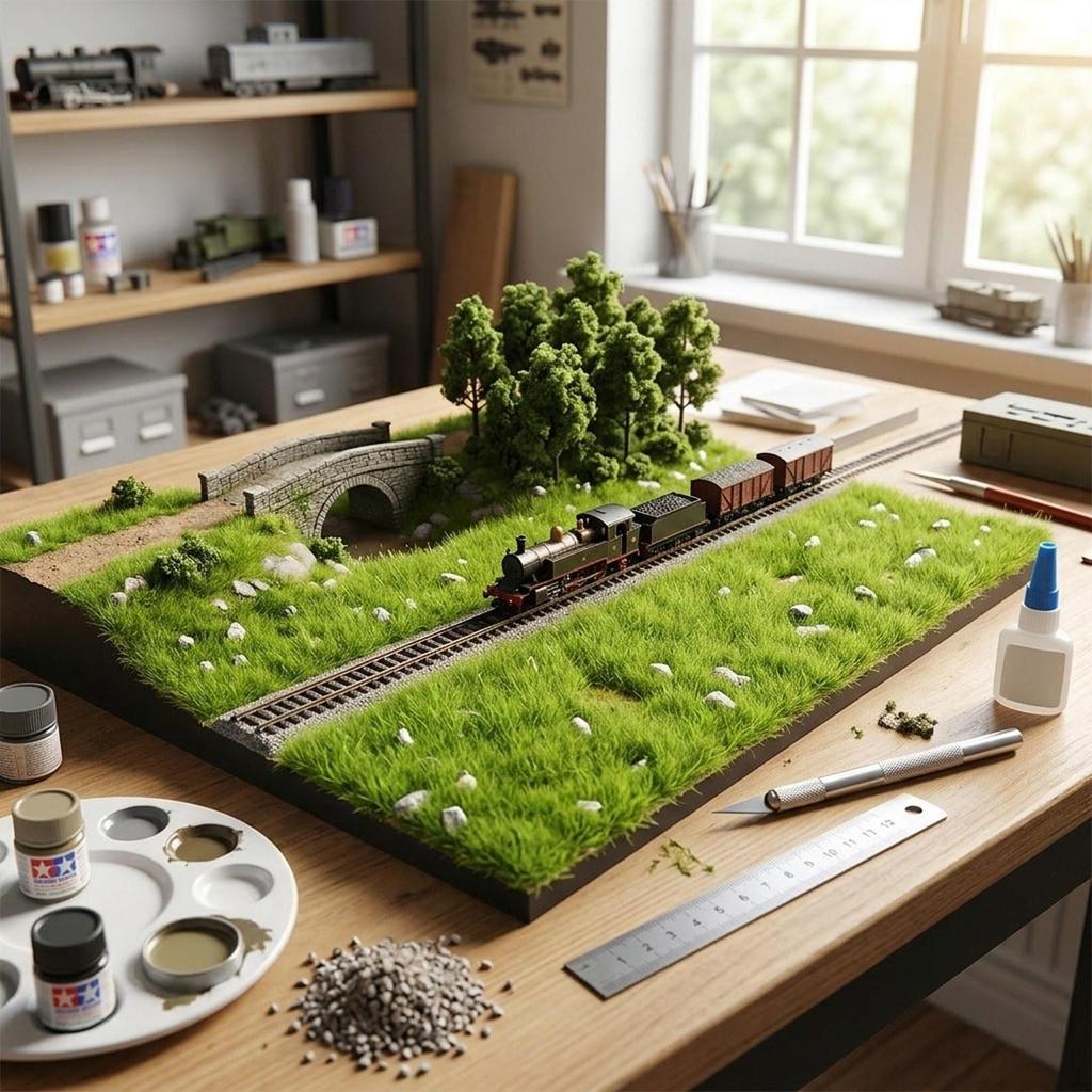 Kunstrasen-Diorama-Material, Miniatur-Büschel für Puppenhaus-Dekoration