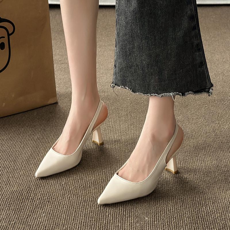 Modische Sandalen Damen Sommer Neue Mode Damen Sandalen 2024 Spitzpumps Damen Schuhe Bürokleiderschuhe Sexy Blockabsatz High Heels