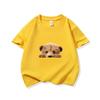 Kids Cotton T Shirt Cute Peeking Bear Cub Print Crew Neck Short Sleeve Tee Casual Breathable Boys Girls Summer Tops