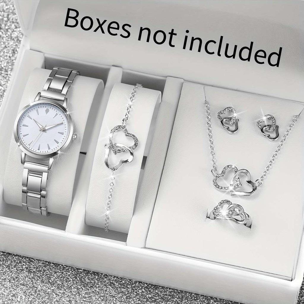 Elegant Zircon Jewelry Set: Round Six-Prong Bracelet, Ring, Necklace, and Earring Options