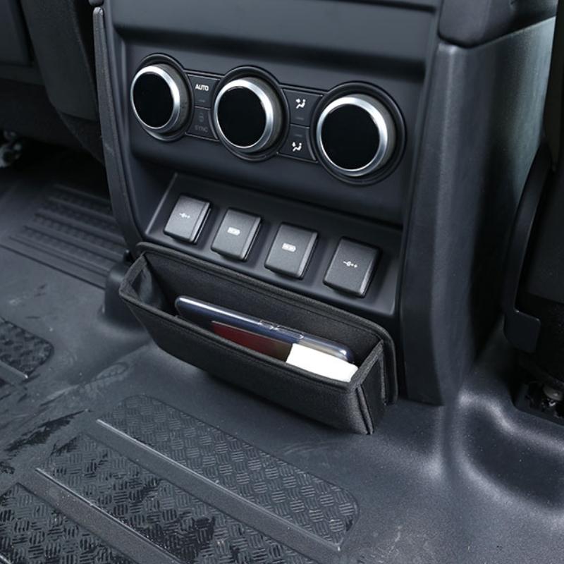 For Land Rover Defender 110 130 2020-2024 Oxford Cloth Black Car Rear Air Outlet Lower Storage Box Trim Interior Car Accessories SA6