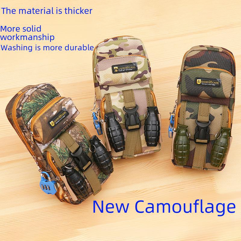 Lezhiyuan Camouflage Multi-Layer Zipper Pencil Case for Boys and Students