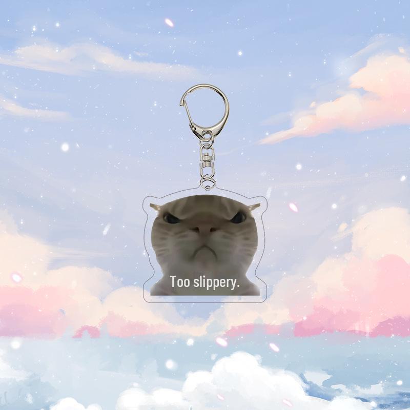 Křivá tlama Koťátko Kreslený Přívěsek na klíče: Vtipný akrylový přívěsek na školní tašku a dárek k narozeninám