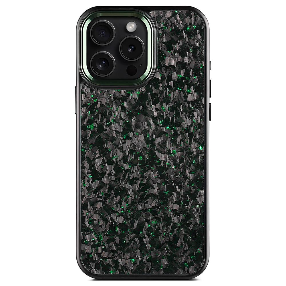 For iPhone 16 Pro Magnetic Case Forged Texture Aramid Fiber+TPU Phone Cover with Metal Lens Frame