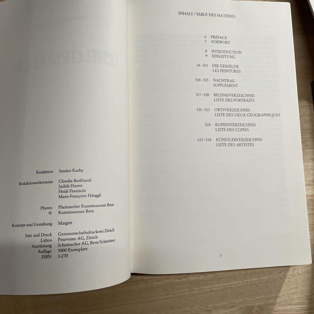 [USED] KUNSTMUSEUM BERN / DIE GEMÄLDE 1983