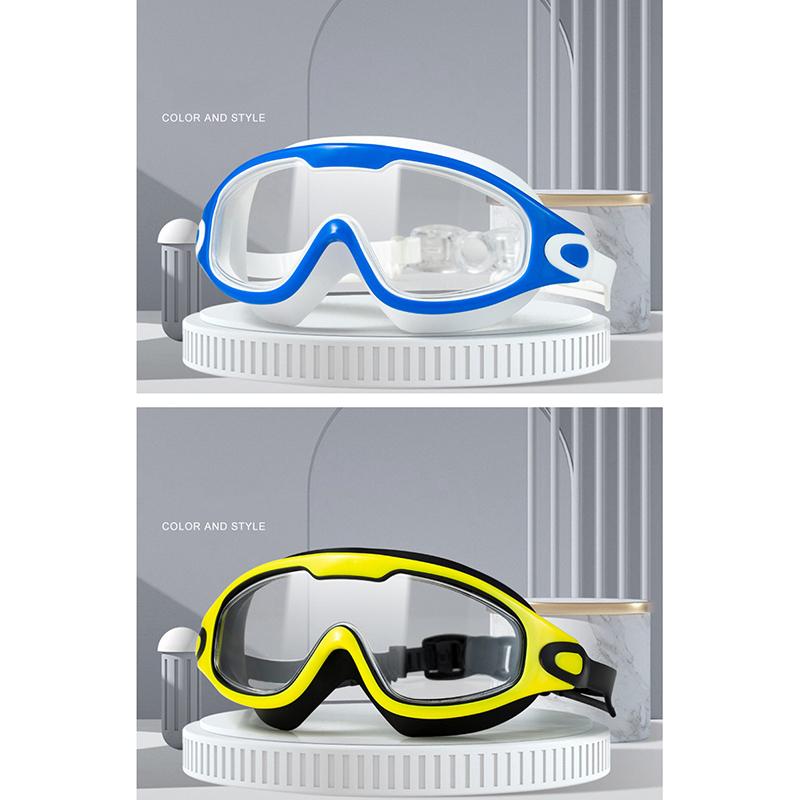New Swimming Goggles High-Definition Waterproof Anti-Fog Adult Men And Women Swimming Goggles Flat Big Frame Swimming Glasses
