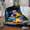 1pc Pokemon, Pikachu Blanket Lightweight Flannel Blanket Throw Blanket For Sofa, Bed, Travel, Camping, Livingroom, Office, Couch