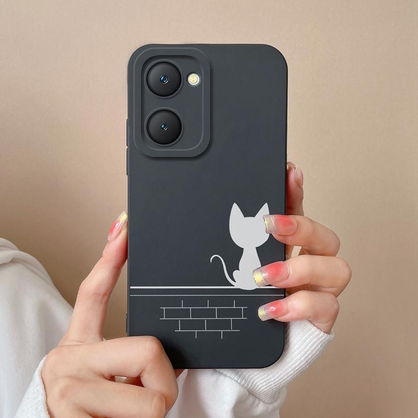 For Vivo Y03t iQOO Z9 Lite U5x Y18i Y18t Y02t Y400 Pro Cute Owl Cellphone Cover Camera Protection Liquid Silicone Anti Slip Shell For Vivo Bumper Case
