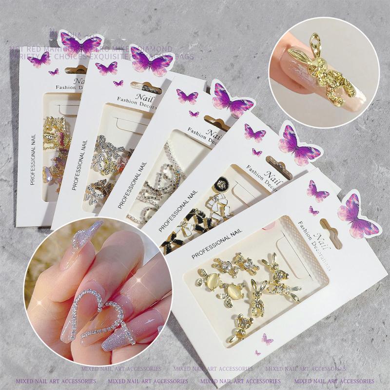 

Alloy Nail Art Decorations 3D Charm Butterflies Love-shaped Bear Bowknot Chain Ornaments Fashion 01 streamers