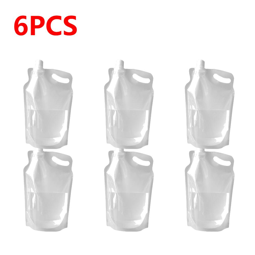 1-10PCS 2L Transparent Water Container Portable Folding Water Bucket No Leakage Portable Water Bag for Camping Hiking Cycling