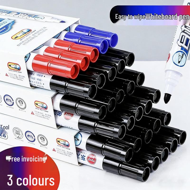 Water-based Erasable Whiteboard Marker WB-528 with Thick Tip - Large Capacity for Kids, Offices, and Teachers красный