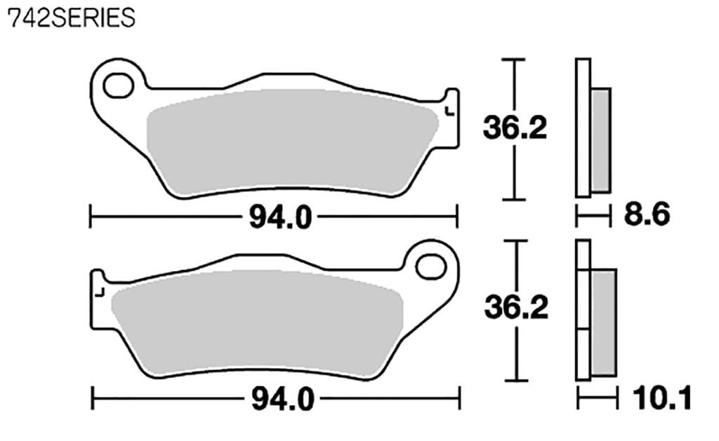 Kitaco SBS Brake Pad 742LS Sintermetal BMW R850R R1100R R1150R K1200R K1300R Etc 777-0742030 [LS]