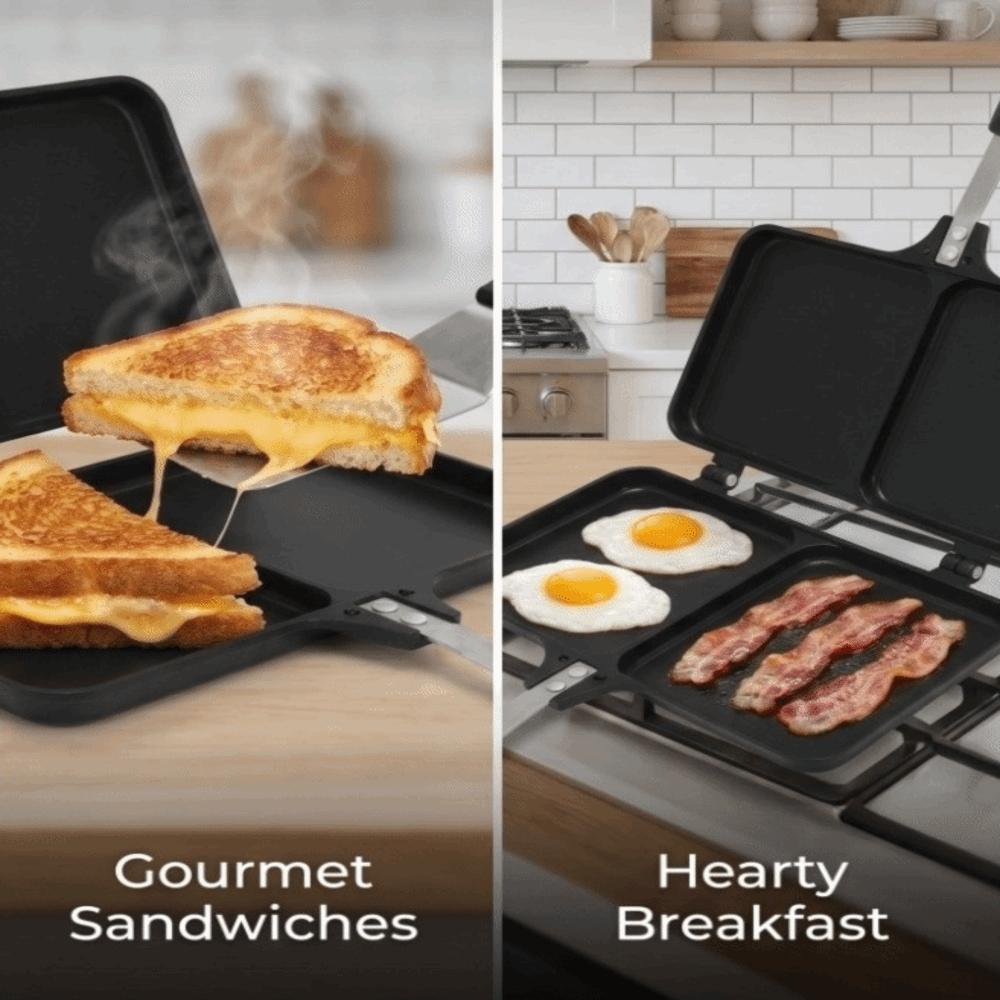 Aluminum Alloy Sandwich Pan Double Sided Aluminum Alloy Sandwich Pan Sandwich Grill Pan  Stovetop