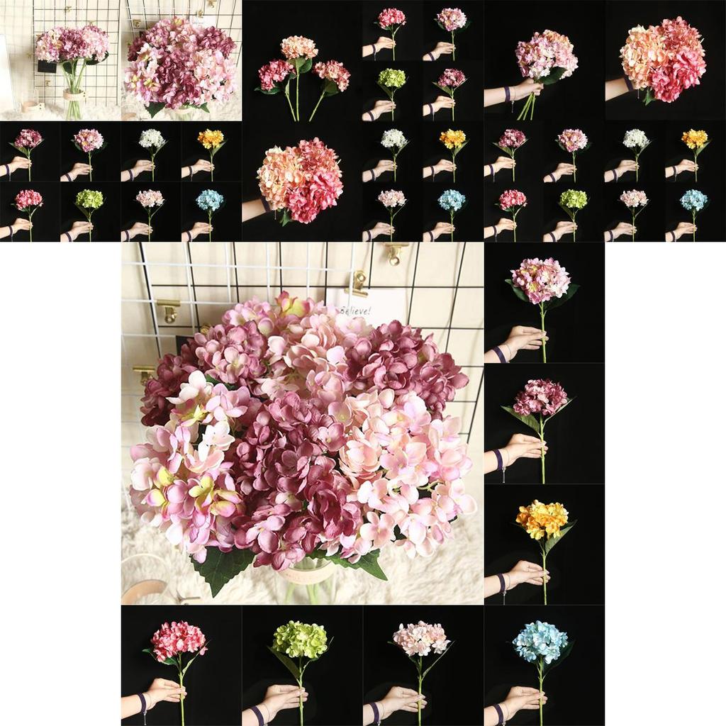 Lifelike 46cm Artificial Hydrangea Bouquet Featuring Realistic Fake Silk Flowers For Stunning Wedding Decor