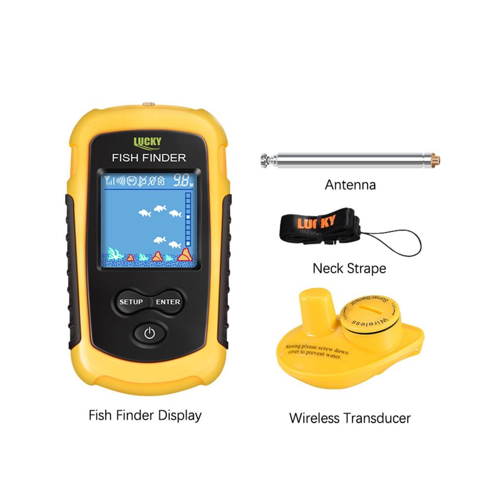 Lucky Portable Sonar Fish Finder & Wireless Depth Detector - FFCW1108-1